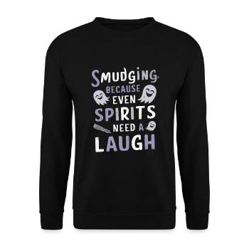 Smudge Sage Feder Spirituelle Hexerei Meditieren - Unisex Pullover - Schwarz - Vorne - Alina (178cm) & Michal (187cm)