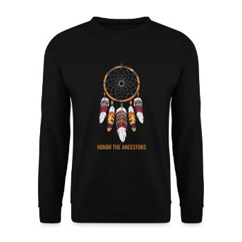 Dream Catcher Bohemian Spiritual Dreamcatcher - Unisex Pullover - Schwarz - Vorne - Alina (178cm) & Michal (187cm)