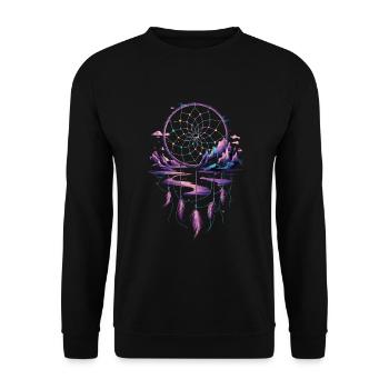 Dream Catcher Bohemian Spiritual Dreamcatcher - Unisex Pullover - Schwarz - Vorne - Alina (178cm) & Michal (187cm)