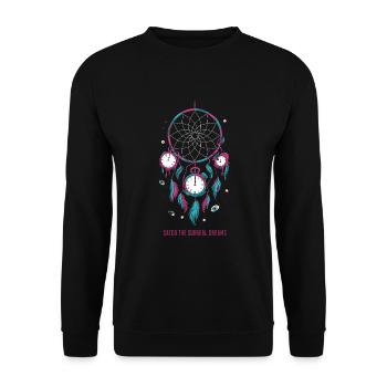 Dream Catcher Bohemian Spiritual Dreamcatcher - Unisex Pullover - Schwarz - Vorne - Alina (178cm) & Michal (187cm)