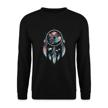 Dream Catcher Bohemian Spiritual Dreamcatcher - Unisex Pullover - Schwarz - Vorne - Alina (178cm) & Michal (187cm)