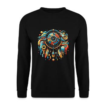 Dream Catcher Bohemian Spiritual Dreamcatcher - Unisex Pullover - Schwarz - Vorne - Alina (178cm) & Michal (187cm)