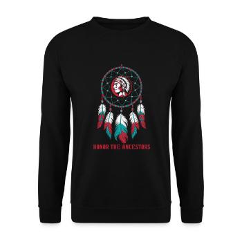 Dream Catcher Bohemian Spiritual Dreamcatcher - Unisex Pullover - Schwarz - Vorne - Alina (178cm) & Michal (187cm)
