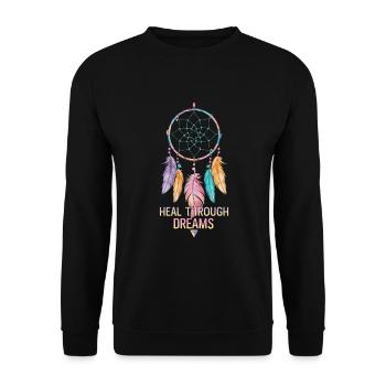 Dream Catcher Bohemian Spiritual Dreamcatcher - Unisex Pullover - Schwarz - Vorne - Alina (178cm) & Michal (187cm)