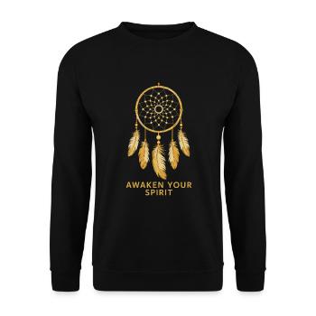 Dream Catcher Bohemian Spiritual Dreamcatcher - Unisex Pullover - Schwarz - Vorne - Alina (178cm) & Michal (187cm)