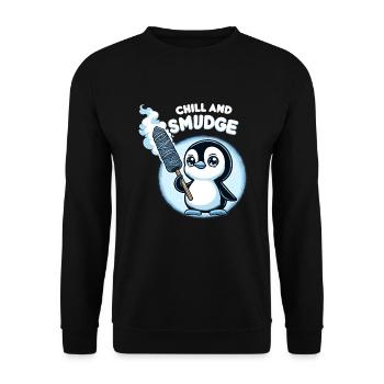 Smudge Sage Feder Spirituelle Hexerei Meditieren - Unisex Pullover - Schwarz - Vorne - Alina (178cm) & Michal (187cm)