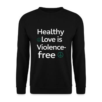 Sensibilisierung Für Häusliche Gewalt - Unisex Pullover - Schwarz - Vorne - Alina (178cm) & Michal (187cm)