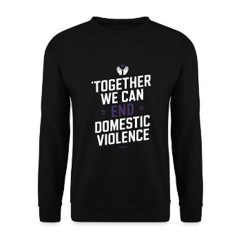 Raising awareness of domestic violence - Unisex Sweatshirt - black - Front - Alina (178cm) & Michal (187cm)