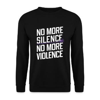 Raising awareness of domestic violence - Unisex Sweatshirt - black - Front - Alina (178cm) & Michal (187cm)