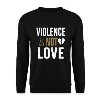 Raising awareness of domestic violence - Unisex Sweatshirt - black - Front - Alina (178cm) & Michal (187cm)