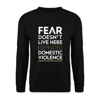 Raising awareness of domestic violence - Unisex Sweatshirt - black - Front - Alina (178cm) & Michal (187cm)