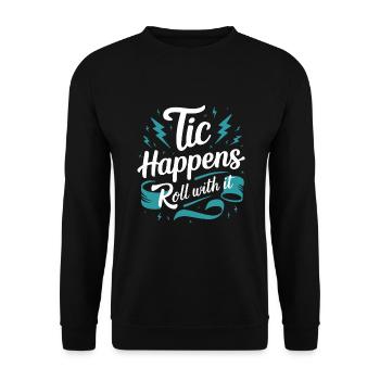 Tourette's Syndrome Awareness Neurodiverse - Unisex Sweatshirt - black - Front - Alina (178cm) & Michal (187cm)