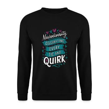 Syndrome de Gilles de la Tourette Conscience Neurodiverse - Sweat-shirt Unisexe - noir - Devant - Alina (178cm) & Michal (187cm)