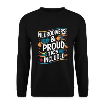 Tourette's Syndrome Awareness Neurodiverse - Unisex Sweatshirt - black - Front - Alina (178cm) & Michal (187cm)