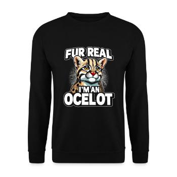 Ozelot Wild Cat Exotic Pets Jungle Big Cat - Unisex Pullover - Schwarz - Vorne - Alina (178cm) & Michal (187cm)