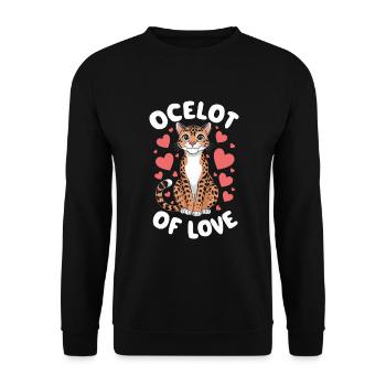 Ozelot Wild Cat Exotic Pets Jungle Big Cat - Unisex Pullover - Schwarz - Vorne - Alina (178cm) & Michal (187cm)