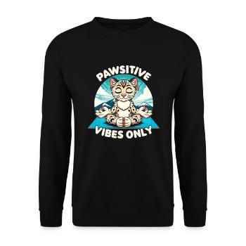 Ozelot Wild Cat Exotic Pets Jungle Big Cat - Unisex Pullover - Schwarz - Vorne - Alina (178cm) & Michal (187cm)