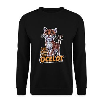 Ozelot Wild Cat Exotic Pets Jungle Big Cat - Unisex Pullover - Schwarz - Vorne - Alina (178cm) & Michal (187cm)
