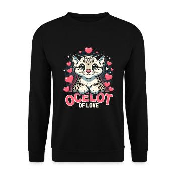 Ozelot Wild Cat Exotic Pets Jungle Big Cat - Unisex Pullover - Schwarz - Vorne - Alina (178cm) & Michal (187cm)