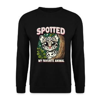 Ozelot Wild Cat Exotic Pets Jungle Big Cat - Unisex Pullover - Schwarz - Vorne - Alina (178cm) & Michal (187cm)