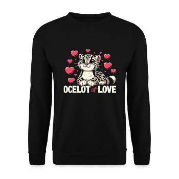 Ozelot Wild Cat Exotic Pets Jungle Big Cat - Unisex Pullover - Schwarz - Vorne - Alina (178cm) & Michal (187cm)