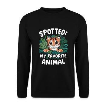 Ozelot Wild Cat Exotic Pets Jungle Big Cat - Unisex Pullover - Schwarz - Vorne - Alina (178cm) & Michal (187cm)