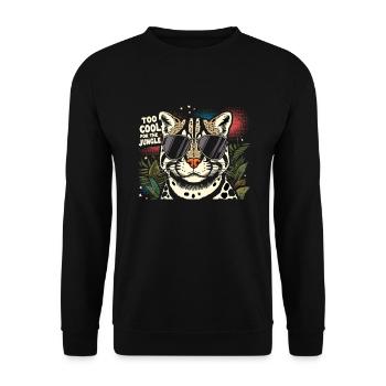 Ozelot Wild Cat Exotic Pets Jungle Big Cat - Unisex Pullover - Schwarz - Vorne - Alina (178cm) & Michal (187cm)