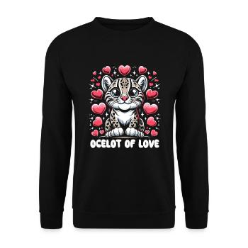 Ozelot Wild Cat Exotic Pets Jungle Big Cat - Unisex Pullover - Schwarz - Vorne - Alina (178cm) & Michal (187cm)
