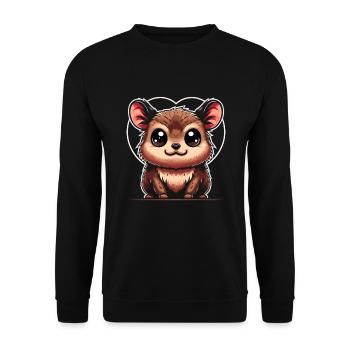Niedlicher Pudu-hirsch Südamerika Cartoon-hirsch - Unisex Pullover - Schwarz - Vorne - Alina (178cm) & Michal (187cm)