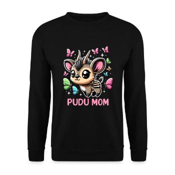 Niedlicher Pudu-hirsch Südamerika Cartoon-hirsch - Unisex Pullover - Schwarz - Vorne - Alina (178cm) & Michal (187cm)