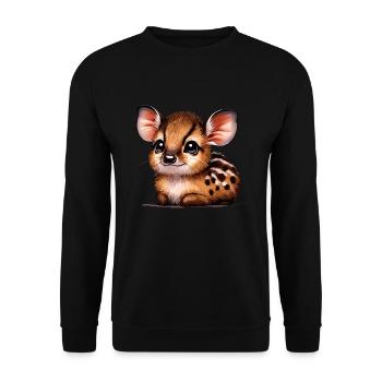 Niedlicher Pudu-hirsch Südamerika Cartoon-hirsch - Unisex Pullover - Schwarz - Vorne - Alina (178cm) & Michal (187cm)