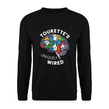 Tourette's Syndrome Awareness Neurodiverse - Unisex Sweatshirt - black - Front - Alina (178cm) & Michal (187cm)