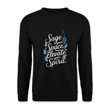 Smudge Sage Plume Sorcellerie spirituelle Méditer - Sweat-shirt Unisexe - noir - Devant - Alina (178cm) & Michal (187cm)