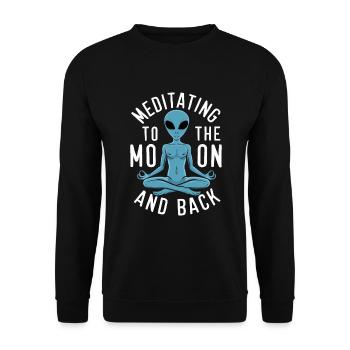 méditation, pleine conscience, relaxation et - Sweat-shirt Unisexe - noir - Devant - Alina (178cm) & Michal (187cm)