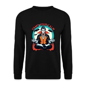 Meditation, Achtsamkeit, Entspannung, Innerer - Unisex Pullover - Schwarz - Vorne - Alina (178cm) & Michal (187cm)