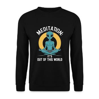 méditation, pleine conscience, relaxation et - Sweat-shirt Unisexe - noir - Devant - Alina (178cm) & Michal (187cm)
