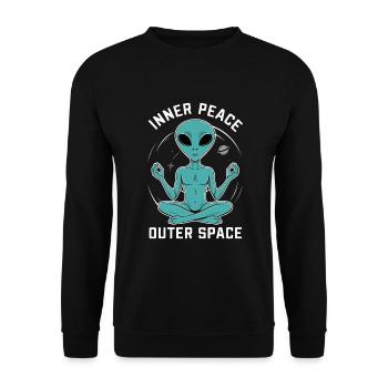 méditation, pleine conscience, relaxation et - Sweat-shirt Unisexe - noir - Devant - Alina (178cm) & Michal (187cm)