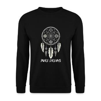 Dream Catcher Bohemian Spiritual Dreamcatcher - Unisex Pullover - Schwarz - Vorne - Alina (178cm) & Michal (187cm)