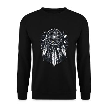 Dream Catcher Bohemian Spiritual Dreamcatcher - Unisex Pullover - Schwarz - Vorne - Alina (178cm) & Michal (187cm)