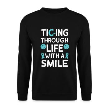 Tourette's Syndrome Awareness Neurodiverse - Unisex Sweatshirt - black - Front - Alina (178cm) & Michal (187cm)