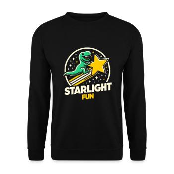 Espace des dinosaures astronautes de Rex aux yeux d’escalier - Sweat-shirt Unisexe - noir - Devant - Alina (178cm) & Michal (187cm)