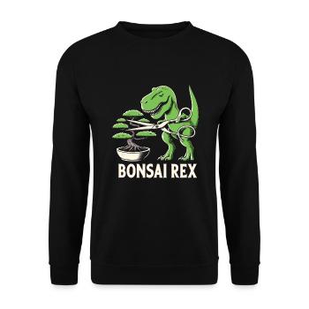 Bonsai Master T-Rex Dinosaur Gardening for - Unisex Sweatshirt - black - Front - Alina (178cm) & Michal (187cm)