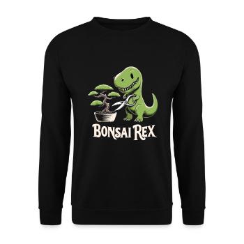 Bonsai Master T-Rex Dinosaur Gardening for - Unisex Sweatshirt - black - Front - Alina (178cm) & Michal (187cm)