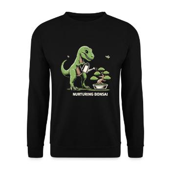 Bonsai Master T-Rex Dinosaur Gardening for - Unisex Sweatshirt - black - Front - Alina (178cm) & Michal (187cm)