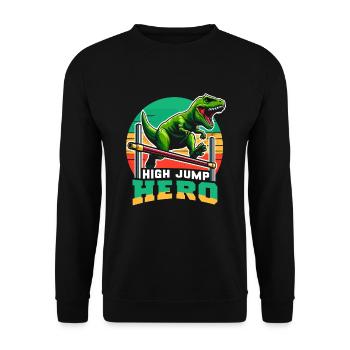 Espace des dinosaures astronautes de Rex aux yeux d’escalier - Sweat-shirt Unisexe - noir - Devant - Alina (178cm) & Michal (187cm)