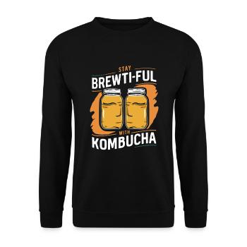 Vorteile Von Kombucha Für Brewer Maker Tea Lover - Unisex Pullover - Schwarz - Vorne - Alina (178cm) & Michal (187cm)