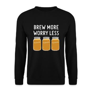 Benefits of Kombucha for Brewer Maker Tea Lover - Unisex Sweatshirt - black - Front - Alina (178cm) & Michal (187cm)