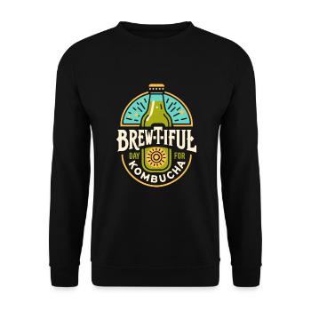 Benefits of Kombucha for Brewer Maker Tea Lover - Unisex Sweatshirt - black - Front - Alina (178cm) & Michal (187cm)