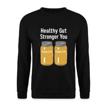Vorteile Von Kombucha Für Brewer Maker Tea Lover - Unisex Pullover - Schwarz - Vorne - Alina (178cm) & Michal (187cm)