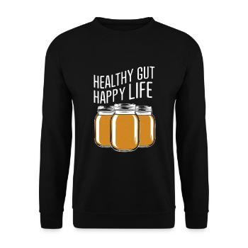 Benefits of Kombucha for Brewer Maker Tea Lover - Unisex Sweatshirt - black - Front - Alina (178cm) & Michal (187cm)